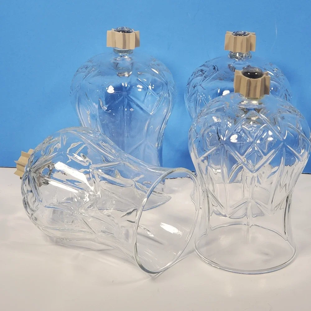 Vintage Votive Cups Ridged Glass Peg Candles Home Interiors Quantity of 4 -B14